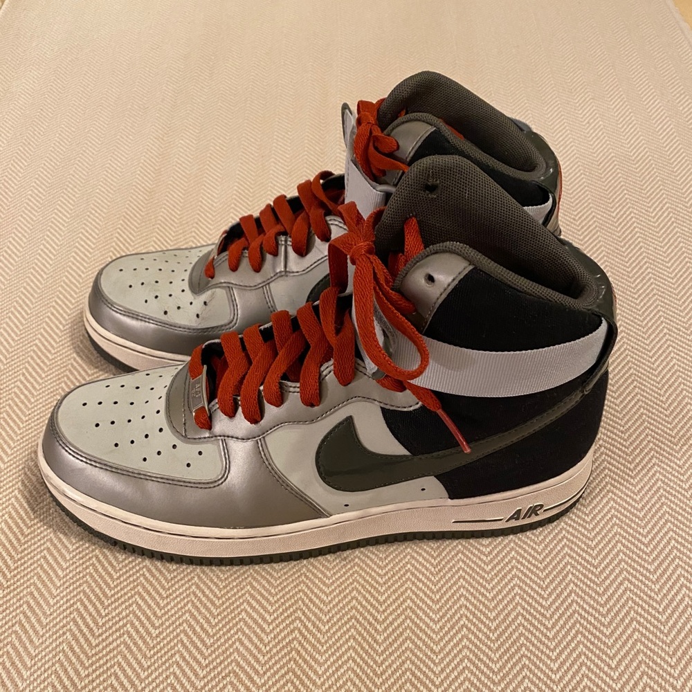 2013 Nike Air Force 1 AF1-82 Silver Gray High Tops - Picture 12 of 12